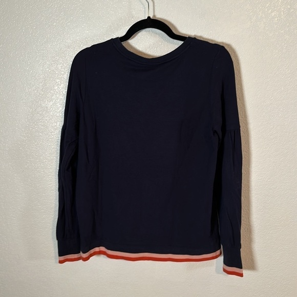 Boden Navy Bubble Sleeve Renee Sweatshirt Size Small - Picture 5 of 8